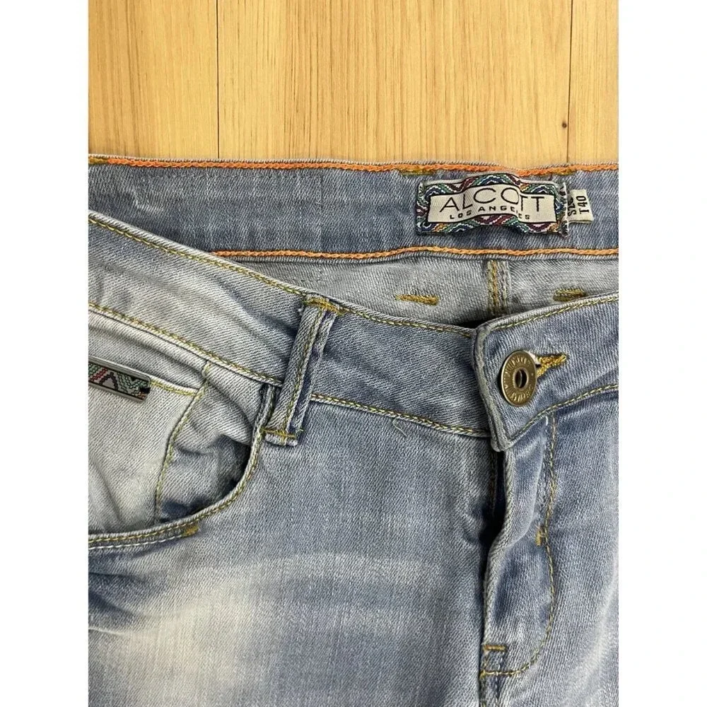 Alcott Jeans Light Wash Cuffed Straight Leg Denim 26 - Picture 2 of 3